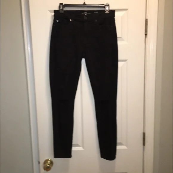 7 For All Mankind Distressed Ankle Jeans With Stretch - Picture 1 of 16
